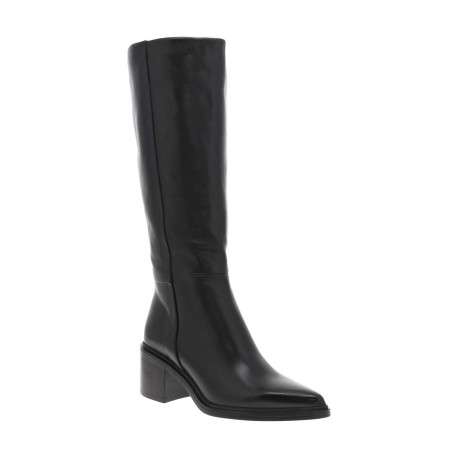 Bottes en cuir noires avec semelle à talon décroché moyen et à zip - Image 3
