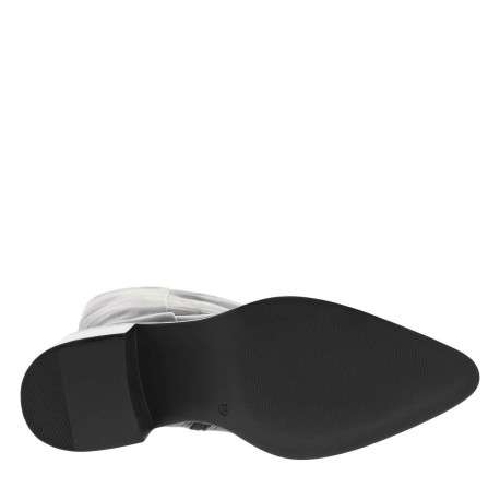 Bottes en cuir noires avec semelle à talon décroché moyen et à zip - Image 5