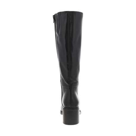 Bottes en cuir noires avec semelle à talon décroché moyen et à zip - Image 6