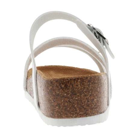 Mules Glitter en cuir argent à talon compensé bas et à boucle à ardillon - Image 6