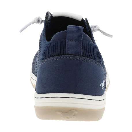 Sneakers bleu marine à talon plat avec une fermeture à lacets élastiqués - Image 6