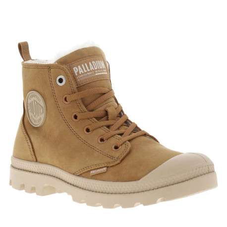 Bottines en cuir nubuck brunes à talon plat avec des lacets et un zip latéral
