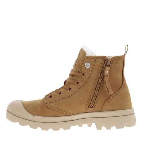 Bottines en cuir nubuck brunes à talon plat avec des lacets et un zip latéral - Image 3