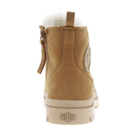 Bottines en cuir nubuck brunes à talon plat avec des lacets et un zip latéral - Image 4