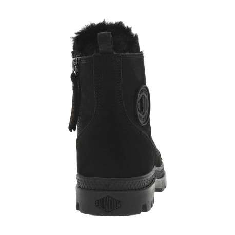 Bottines en cuir nubuck noires à talon plat avec des lacets et un zip latéral - Image 12