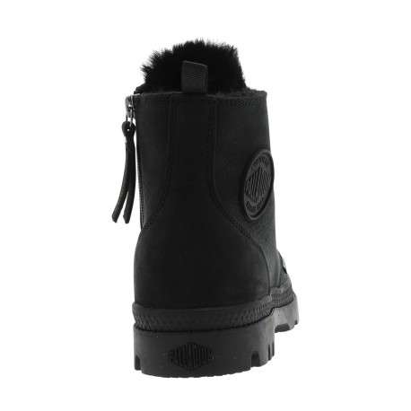 Bottines en cuir nubuck noires à talon plat avec des lacets et un zip latéral - Image 7