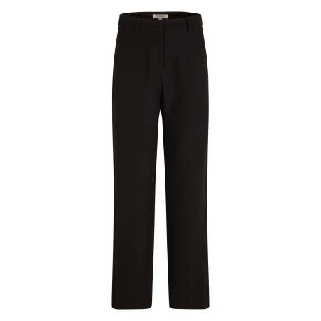 Pantalon Chino noir uni taille haute avec une coupe droite et 2 poches