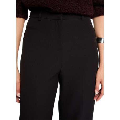 Pantalon Chino noir uni taille haute avec une coupe droite et 2 poches - Image 6
