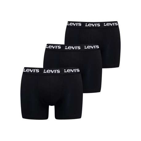 Lot de 3 boxers courts noirs en coton avec ceinture élastiquée