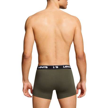 Lot de 3 boxers classique en coton kaki et noir uni avec logo - Image 7