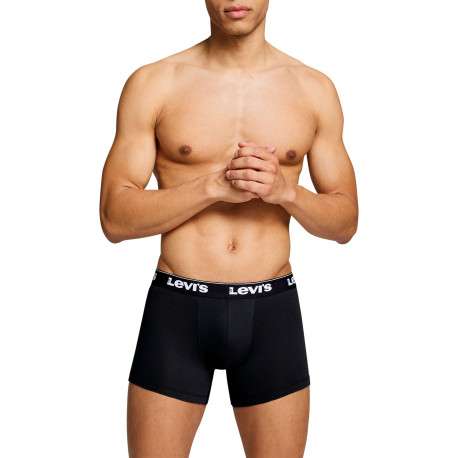 Lot de 3 boxers classique en coton kaki et noir uni avec logo - Image 9