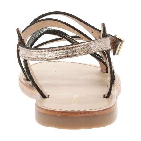 Sandales kakis satinées avec des sangles et à talon décroché bas - Image 6