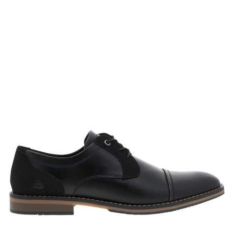 Derbies noires avec une semelle plate et une fermeture à lacets ronds - Image 2