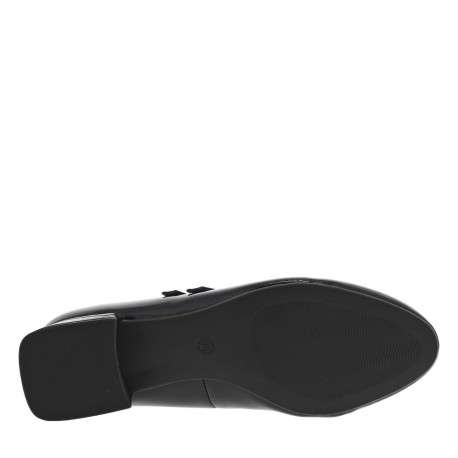 Ballerines noires vernies à talon décroché bas avec 2 boucles à ardillon - Image 5
