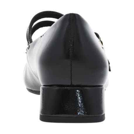 Ballerines noires vernies à talon décroché bas avec 2 boucles à ardillon - Image 6