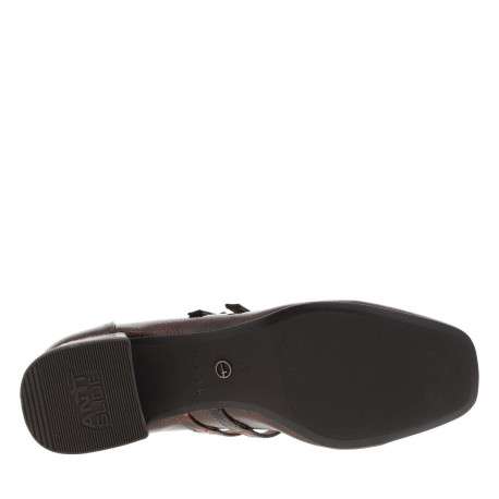 Ballerines marrons vernies à bout carré et à talon décroché bas - Image 7