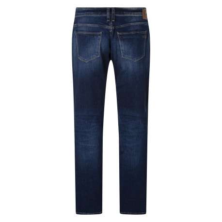 Jean 800/12 Jogg en coton mélangé bleu uni avec une coupe droite - Image 2