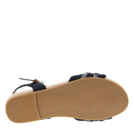 Nu-pieds bleu marine à semelle plate avec une fermeture à boucle à ardillon - Image 5