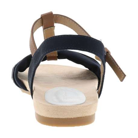 Nu-pieds bleu marine à semelle plate avec une fermeture à boucle à ardillon - Image 6