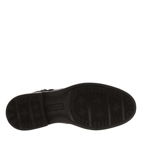 Bottines en cuir tabac à talon décroché bas avec des lacets et un zip latéral - Image 5