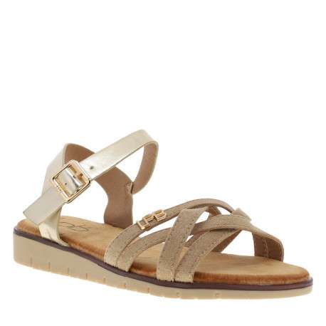 Nu-pieds or avec un talon compensé bas et une boucle à ardillon - Image 3