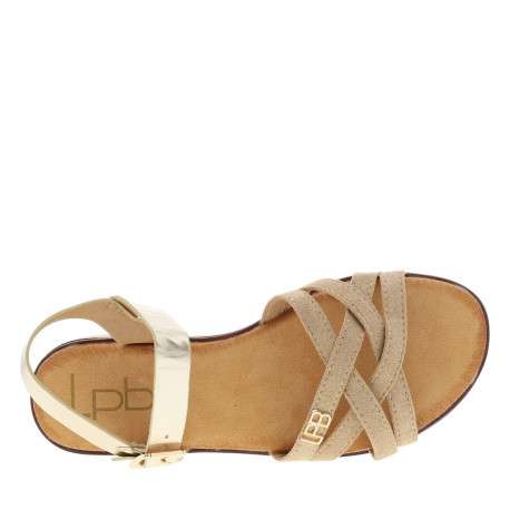 Nu-pieds or avec un talon compensé bas et une boucle à ardillon - Image 4