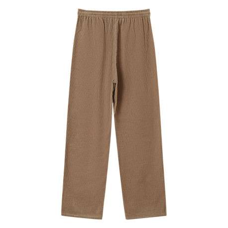 Pantalon en coton beige en velours côtelé avec une coupe droite - Image 4