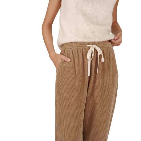 Pantalon en coton beige en velours côtelé avec une coupe droite - Image 7