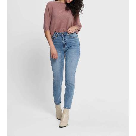 Jean bleu femme avec une coupe skinny uni et un patch d'authenticité - Image 5