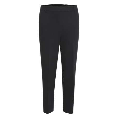 Pantalon chino noir uni avec une coupe slim et une taille élastiquée