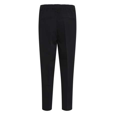 Pantalon chino noir uni avec une coupe slim et une taille élastiquée - Image 2