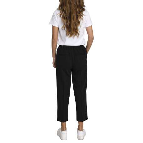 Pantalon chino noir uni avec une coupe slim et une taille élastiquée - Image 4