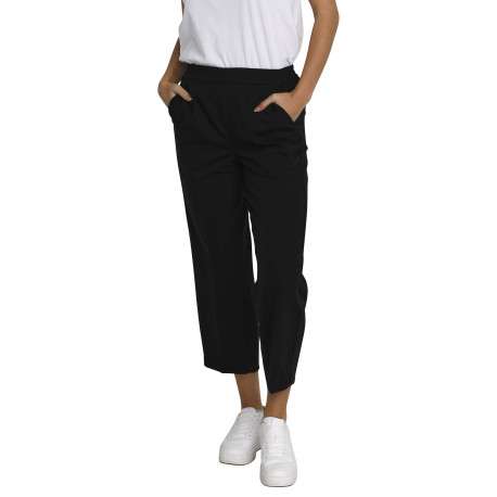 Pantalon chino noir uni avec une coupe slim et une taille élastiquée - Image 5