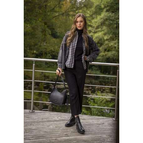 Pantalon chino noir uni avec une coupe slim et une taille élastiquée - Image 8