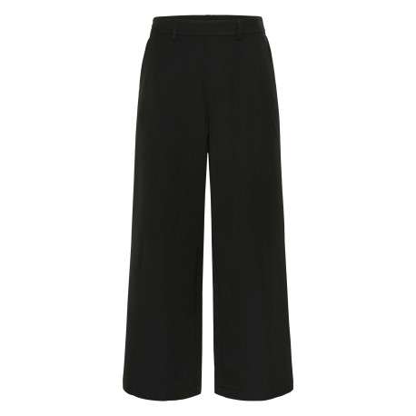 Pantalon Chino noir uni avec une coupe large et des passants pour ceinture