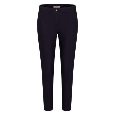 Chino noir uni avec un bouton de fermeture doré et une coupe slim - Image 7