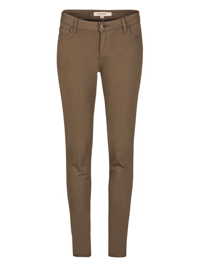 Pantalon 5 Poches vert uni...