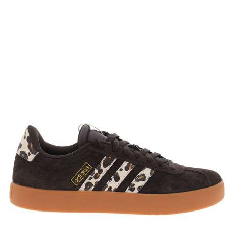 Baskets marron à talon plat avec des lacets et logo à motifs léopard - Image 2