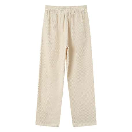 Pantalon en coton écru en velours côtelé avec une coupe droite - Image 2