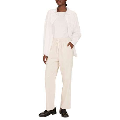 Pantalon en coton écru en velours côtelé avec une coupe droite - Image 7