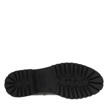Boots noires avec semelle à talon décroché bas et soufflets élastiqués - Image 7