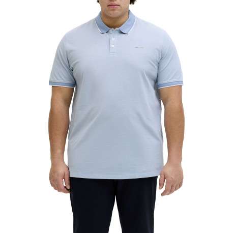 Polo en bleu ciel uni avec une coupe droite et un col boutonné - Image 2