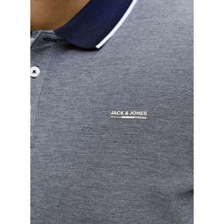 Polo marine uni avec une coupe droite et un col boutonné à manches courtes - Image 4