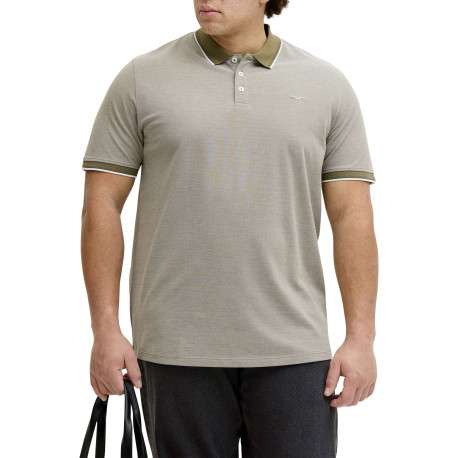 Polo olive uni avec une coupe droite et un col boutonné à manches courtes - Image 3