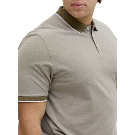 Polo olive uni avec une coupe droite et un col boutonné à manches courtes - Image 5
