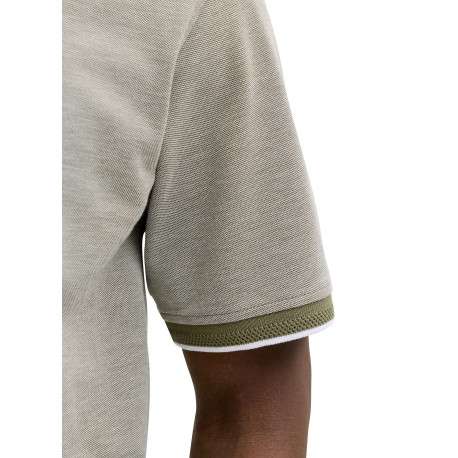 Polo olive uni avec une coupe droite et un col boutonné à manches courtes - Image 7