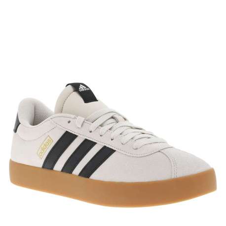 Tennis noires et beiges à talon plat avec des lacets blancs larges - Image 3