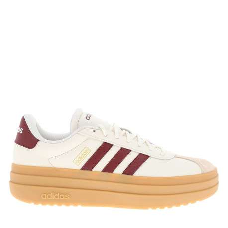 Tennis en cuir écrues avec semelle à talon plateau et lacets ronds - Image 2