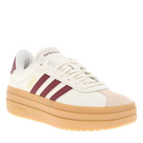 Tennis en cuir écrues avec semelle à talon plateau et lacets ronds - Image 3