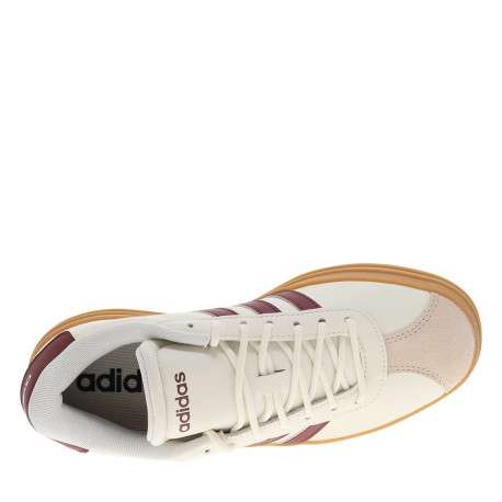 Tennis en cuir écrues avec semelle à talon plateau et lacets ronds - Image 4